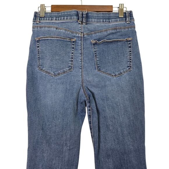 Knox Rose Jeans Women Size 10 Denim Blue Side Tribal Chevron Embroidered Pattern - Picture 5 of 11